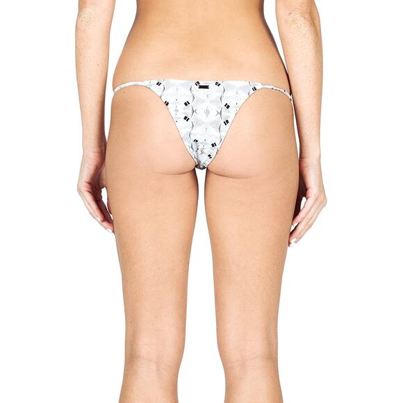Volcom Women's DAY TRIPPER TINY Bikini Bottom Black White Large NEW - Picture 2 of 3